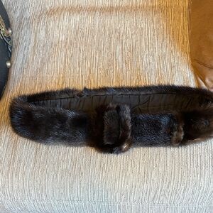 Elegant Dark Brown Mink Belt